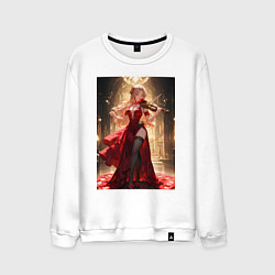 Мужской свитшот Девушка в вечернем платье играет на скрипке