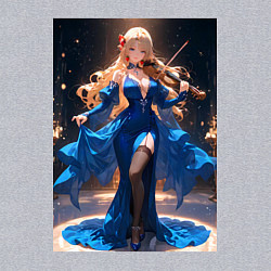 Свитшот хлопковый мужской Девушка в вечернем платье играет на скрипке, цвет: меланж — фото 2