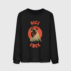 Свитшот хлопковый мужской Милый петушок, цвет: черный