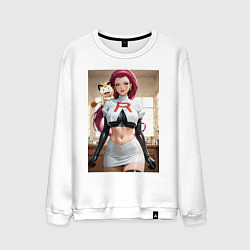 Свитшот хлопковый мужской Джесси и Мяут, цвет: белый