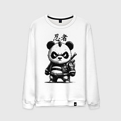 Свитшот хлопковый мужской Панда маленький ниндзя - нейроарт, цвет: белый