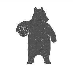 Свитшот хлопковый мужской Футболист мишка, цвет: белый — фото 2