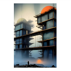 Свитшот хлопковый мужской Архитектурный скелет, цвет: белый — фото 2