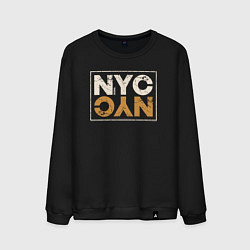Свитшот хлопковый мужской NYC original, цвет: черный