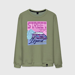 Свитшот хлопковый мужской Street drift, цвет: авокадо