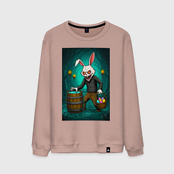 Свитшот хлопковый мужской Кошмар на Пасху, цвет: пыльно-розовый