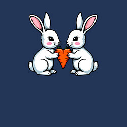 Свитшот хлопковый мужской Зайчики с морковкой в виде сердечка, цвет: тёмно-синий — фото 2