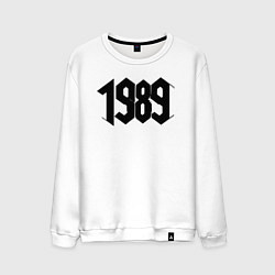 Свитшот хлопковый мужской 1989 год в стиле ретро, цвет: белый