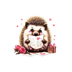 Свитшот хлопковый мужской Ёжик с любовным письмом, цвет: белый — фото 2