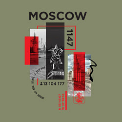 Свитшот хлопковый мужской Москва коллаж, цвет: авокадо — фото 2