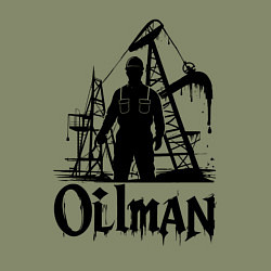 Свитшот хлопковый мужской Нефтяник у буровой установки, цвет: авокадо — фото 2