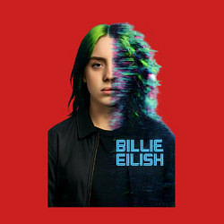 Свитшот хлопковый мужской Билли Айлиш глитч эффект, цвет: красный — фото 2