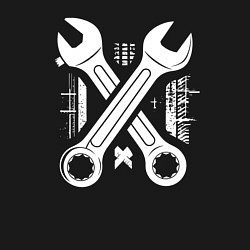 Свитшот хлопковый мужской Белые рожковые ключи, цвет: черный — фото 2