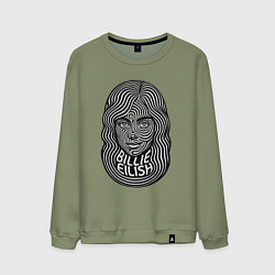 Мужской свитшот Билли Айлиш из черно-белых линий