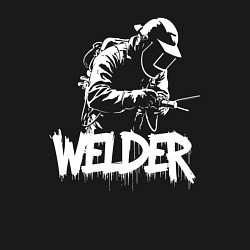 Свитшот хлопковый мужской Сварщик в работе, цвет: черный — фото 2