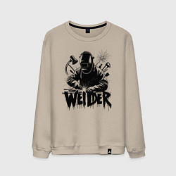 Свитшот хлопковый мужской Сварщик граффити, цвет: миндальный