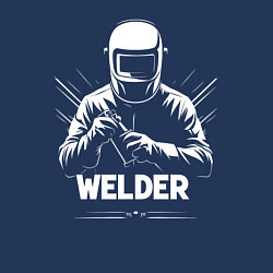 Свитшот хлопковый мужской Сварщик в маске и перчатках, цвет: тёмно-синий — фото 2