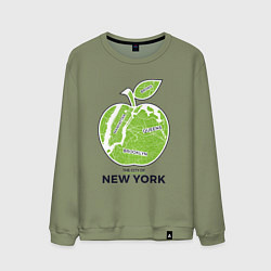 Свитшот хлопковый мужской Сity of New York, цвет: авокадо