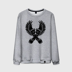 Свитшот хлопковый мужской ММА кулаки, цвет: меланж