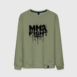 Свитшот хлопковый мужской MMA боец черной краской, цвет: авокадо