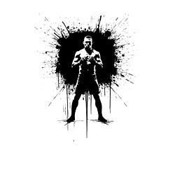 Свитшот хлопковый мужской Нейт Диас в черной краске, цвет: белый — фото 2