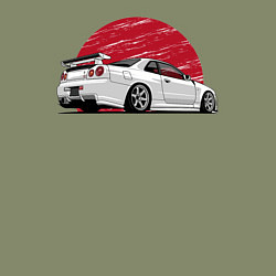 Свитшот хлопковый мужской Nissan Skyline art, цвет: авокадо — фото 2