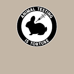 Свитшот хлопковый мужской Тесты на животных это пытка, цвет: миндальный — фото 2