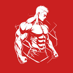 Свитшот хлопковый мужской Мускулистый аниме, цвет: красный — фото 2