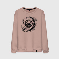 Свитшот хлопковый мужской Космический мяч гандбол, цвет: пыльно-розовый