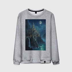 Свитшот хлопковый мужской Замок Хогвартс под звездным небом, цвет: меланж