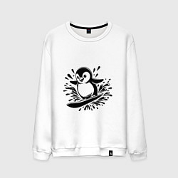 Мужской свитшот Пингвин на доске для сёрфинга