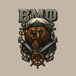 Свитшот хлопковый мужской ВМФ медведь, цвет: миндальный — фото 2