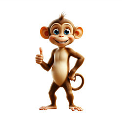 Свитшот хлопковый мужской Милая обезьяна, показывающая жест, цвет: белый — фото 2