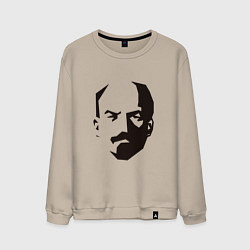 Свитшот хлопковый мужской Владимир Ленин абстрактный портрет, цвет: миндальный