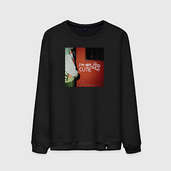 Свитшот хлопковый мужской Граффити медвежонок, цвет: черный