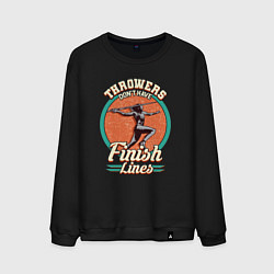 Свитшот хлопковый мужской У метателей нет финишных линий, цвет: черный