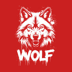 Свитшот хлопковый мужской Яростный волк, цвет: красный — фото 2
