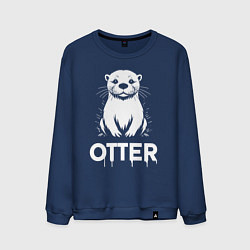 Свитшот хлопковый мужской Выдра в стиле граффити, цвет: тёмно-синий