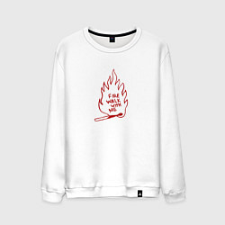 Свитшот хлопковый мужской Fire Walk With Me, цвет: белый