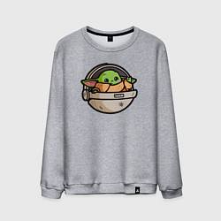 Свитшот хлопковый мужской Yoda baby, цвет: меланж