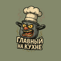 Свитшот хлопковый мужской Главный на кухне, цвет: авокадо — фото 2