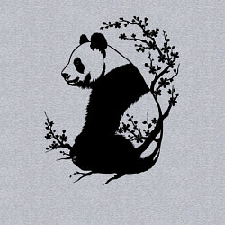 Свитшот хлопковый мужской Черная панда и сакура, цвет: меланж — фото 2