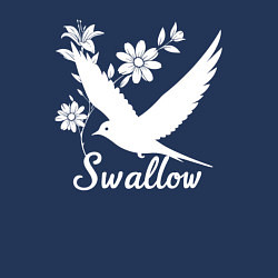 Свитшот хлопковый мужской Ласточка среди цветов, цвет: тёмно-синий — фото 2