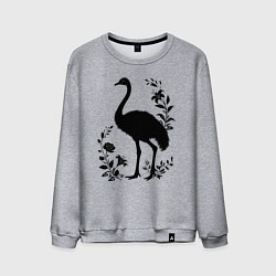 Мужской свитшот Страус среди цветов