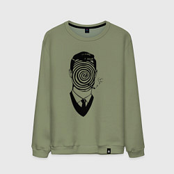 Свитшот хлопковый мужской Человек-загадка, цвет: авокадо