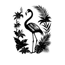 Свитшот хлопковый мужской Черный фламинго в цветах, цвет: белый — фото 2