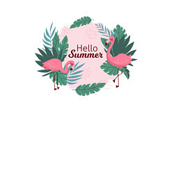 Свитшот хлопковый мужской Фламинго с надписью привет лето, цвет: белый — фото 2