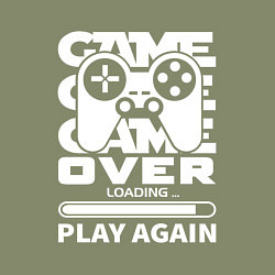 Свитшот хлопковый мужской Game over play again, цвет: авокадо — фото 2