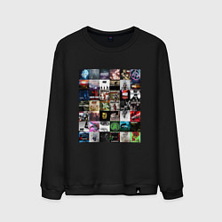 Свитшот хлопковый мужской Linkin Park - обложки, цвет: черный