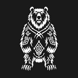 Свитшот хлопковый мужской Медведь талисман с руническими символами, цвет: черный — фото 2
